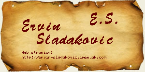 Ervin Sladaković vizit kartica